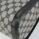 GUCCI GG Canvas Sherry Line Hand Bag Navy Gold Auth fm5015-12