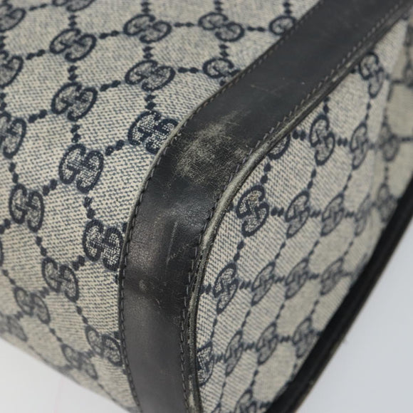 GUCCI GG Canvas Sherry Line Hand Bag Navy Gold Auth fm5015