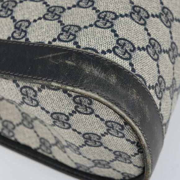 GUCCI GG Canvas Sherry Line Hand Bag Navy Gold Auth fm5015
