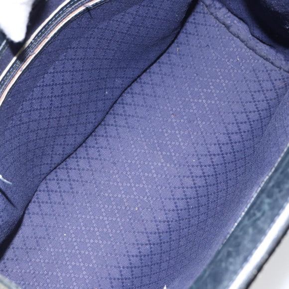 GUCCI GG Canvas Sherry Line Hand Bag Navy Gold Auth fm5015