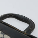 GUCCI GG Canvas Sherry Line Hand Bag Navy Gold Auth fm5015-8
