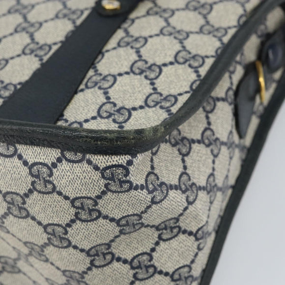 GUCCI GG Supreme Sherry Line Hand Bag PVC Navy Red 39 02 039 Auth fm5016