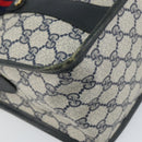 GUCCI GG Supreme Sherry Line Hand Bag PVC Navy Red 39 02 039 Auth fm5016-14
