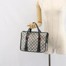 GUCCI GG Supreme Sherry Line Hand Bag PVC Navy Red 39 02 039 Auth fm5016-22