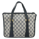GUCCI GG Supreme Sherry Line Hand Bag PVC Navy Red 39 02 039 Auth fm5016-2