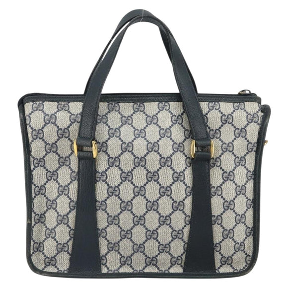 GUCCI GG Supreme Sherry Line Hand Bag PVC Navy Red 39 02 039 Auth fm5016