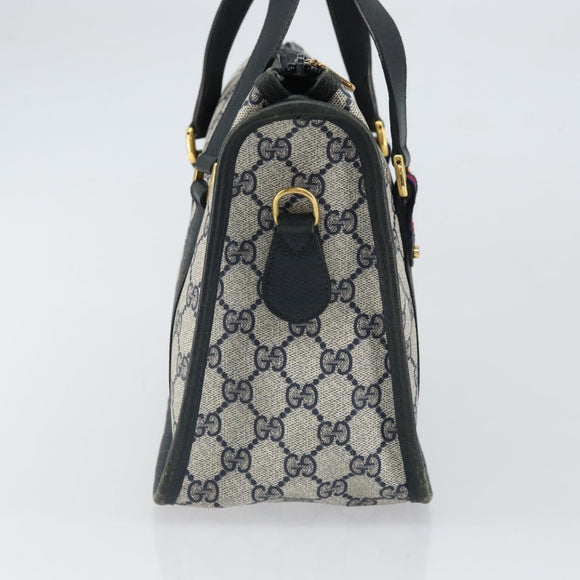 GUCCI GG Supreme Sherry Line Hand Bag PVC Navy Red 39 02 039 Auth fm5016