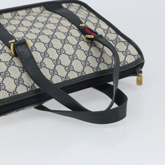 GUCCI GG Supreme Sherry Line Hand Bag PVC Navy Red 39 02 039 Auth fm5016