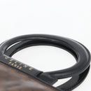 CELINE Macadam Canvas Hand Bag Vinyl Leather Brown Gold Auth fm5021-8