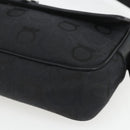 Salvatore Ferragamo Gancini Shoulder Bag Canvas Black Silver Auth fm5022V-9