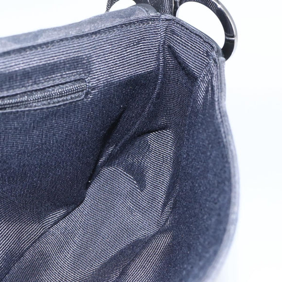 Salvatore Ferragamo Gancini Shoulder Bag Canvas Black Silver Auth fm5022V