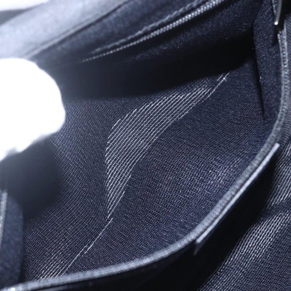 Salvatore Ferragamo Gancini Shoulder Bag Canvas Black Silver Auth fm5022V