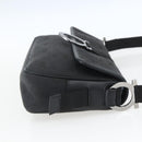 Salvatore Ferragamo Gancini Shoulder Bag Canvas Black Silver Auth fm5022V-4