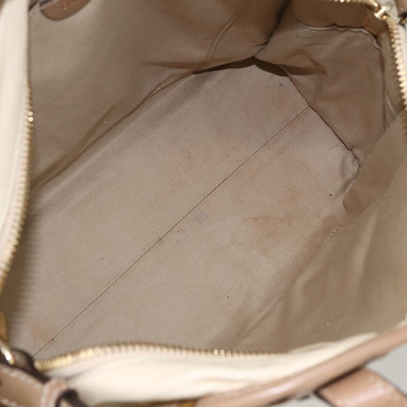 Chloe Hand Bag Leather 2way Beige Gold Auth fm5023