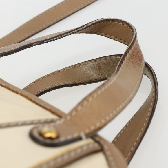 Chloe Hand Bag Leather 2way Beige Gold Auth fm5023