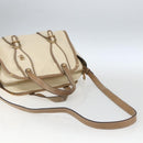Chloe Hand Bag Leather 2way Beige Gold Auth fm5023-8