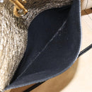 Chloe Alison Hand Bag Leather Beige Black gold Auth fm5024-11