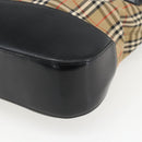 Burberrys Nova Check Tote Bag Canvas Leather Beige Black gold Auth fm5026-15