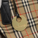 Burberrys Nova Check Tote Bag Canvas Leather Beige Black gold Auth fm5026-10
