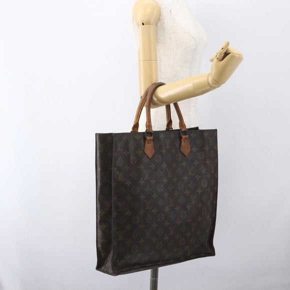 LOUIS VUITTON Monogram Sac Plat Hand Bag M51140 LV Auth fm5042