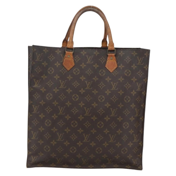 LOUIS VUITTON Monogram Sac Plat Hand Bag M51140 LV Auth fm5042