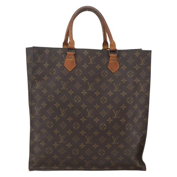 LOUIS VUITTON Monogram Sac Plat Hand Bag M51140 LV Auth fm5042