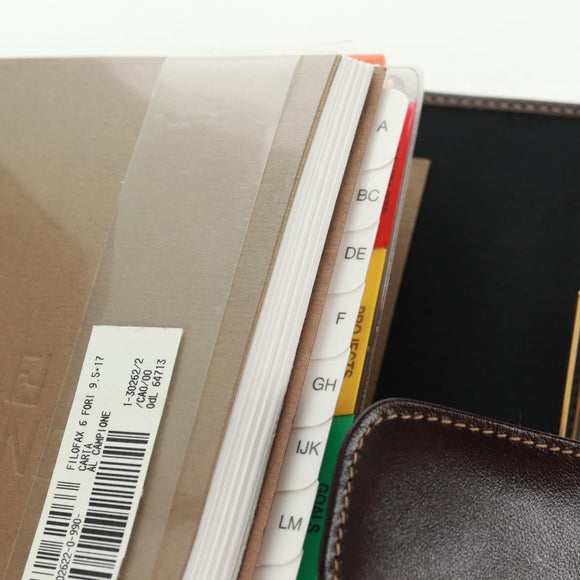 FENDI Zucca Canvas Agenda Day Planner Cover Brown Black Auth fm5048V