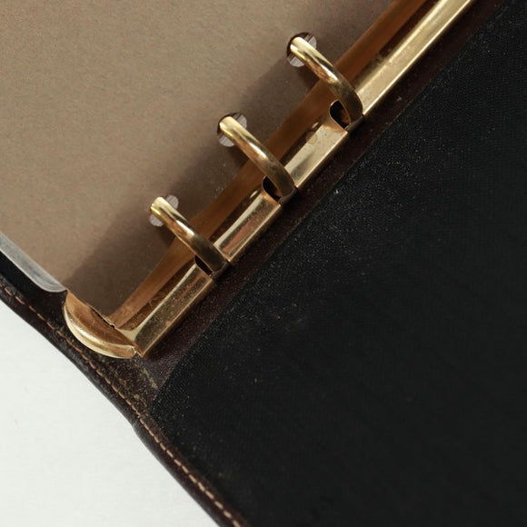 FENDI Zucca Canvas Agenda Day Planner Cover Brown Black Auth fm5048V