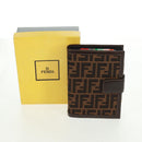 FENDI Zucca Canvas Agenda Day Planner Cover Brown Black Auth fm5048V-12