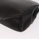 CHANEL Pouch Lamb Skin Black Gold CC Auth fm5050-11