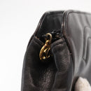 CHANEL Pouch Lamb Skin Black Gold CC Auth fm5050-12