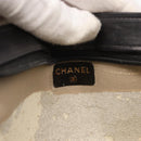 CHANEL Pouch Lamb Skin Black Gold CC Auth fm5050-13