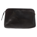 CHANEL Pouch Lamb Skin Black Gold CC Auth fm5050-3