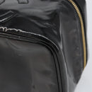 CHANEL Vanity Pouch Patent leather Black Gold CC Auth fm5051-14