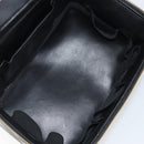 CHANEL Vanity Pouch Patent leather Black Gold CC Auth fm5051-11