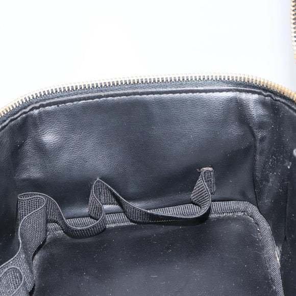 CHANEL Vanity Pouch Patent leather Black Gold CC Auth fm5051