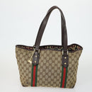 GUCCI GG Canvas Web Sherry Line Bag Sherry Line 4 Set Beige Pink Auth fm5060-2