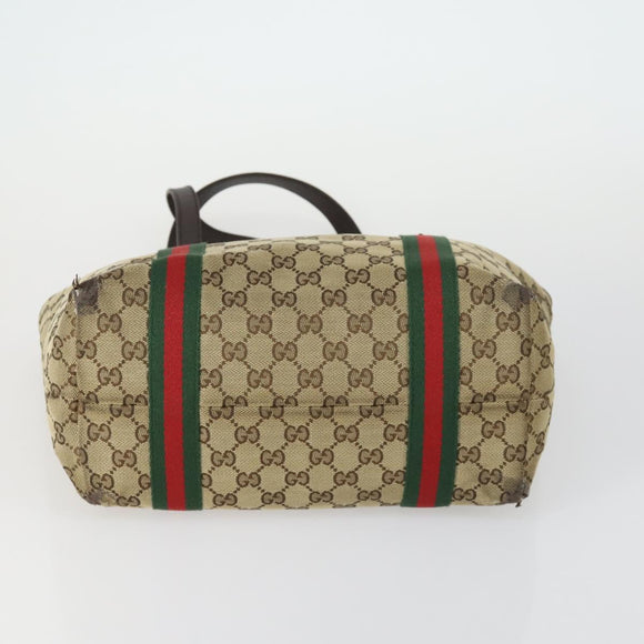 GUCCI GG Canvas Web Sherry Line Bag Sherry Line 4 Set Beige Pink Auth fm5060