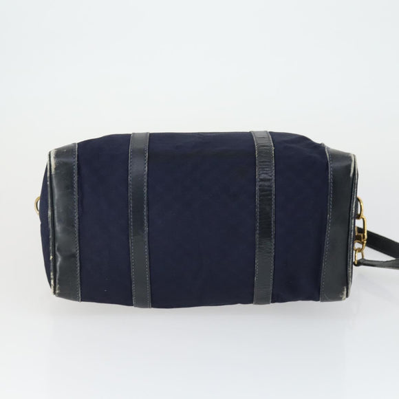 GUCCI Micro GG Canvas GG Micro Supreme Bag Leather 3 Set Navy Brown Auth fm5061