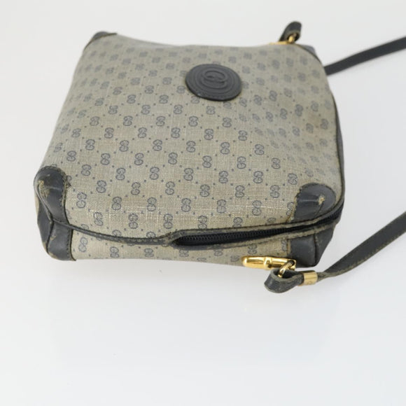 GUCCI Micro GG Canvas GG Micro Supreme Bag Leather 3 Set Navy Brown Auth fm5061