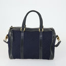 GUCCI Micro GG Canvas GG Micro Supreme Bag Leather 3 Set Navy Brown Auth fm5061-9
