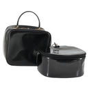 GUCCI Bamboo Vanity pouch Pouch Patent leather 2 Set Black Auth fm5062-1