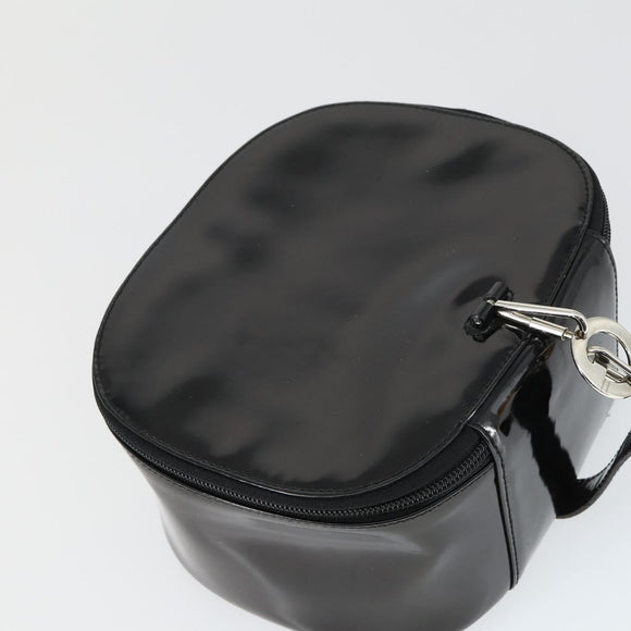 GUCCI Bamboo Vanity pouch Pouch Patent leather 2 Set Black Auth fm5062