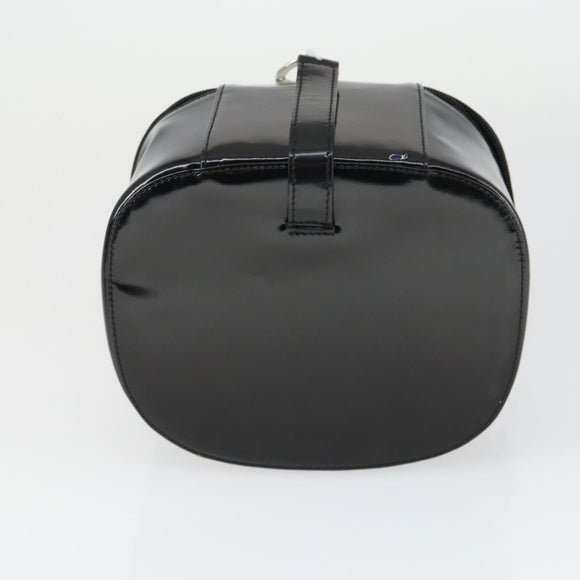 GUCCI Bamboo Vanity pouch Pouch Patent leather 2 Set Black Auth fm5062