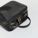 GUCCI Bamboo Vanity pouch Pouch Patent leather 2 Set Black Auth fm5062-5