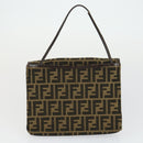 FENDI Zucca Canvas Zucchino Canvas Bag PVC 3 Set Black Brown Auth fm5063-10