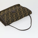 FENDI Zucca Canvas Zucchino Canvas Bag PVC 3 Set Black Brown Auth fm5063-12