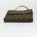 FENDI Zucca Canvas Zucchino Canvas Bag PVC 3 Set Black Brown Auth fm5063-14