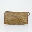 FENDI Zucca Canvas Zucchino Canvas Bag PVC 3 Set Black Brown Auth fm5063-16