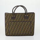 FENDI Zucca Canvas Zucchino Canvas Bag PVC 3 Set Black Brown Auth fm5063-2
